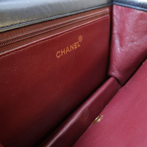 Chanel CC GHW Shoulder Bag Chain Shoulder Bag Calfskin Leather Black Quilted