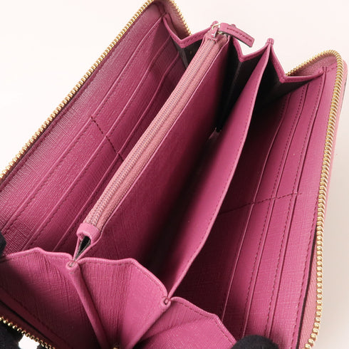 GUCCI GG GHW Long Wallet 307982 Coated Canvas Brown Pink