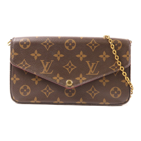 LOUIS VUITTON LV GHW Felicie Pochette Chain Shoulder Bag M61276 Monogram Brown v2