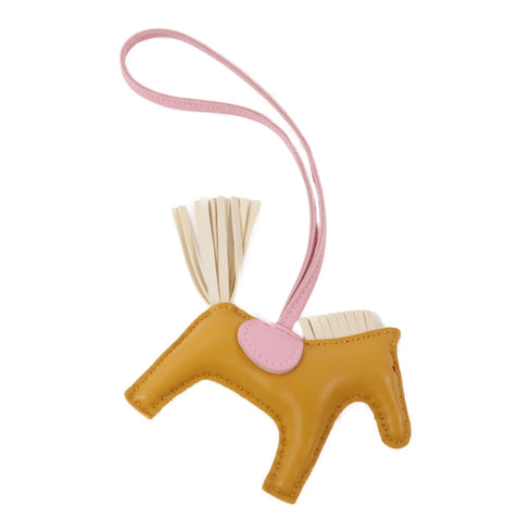 HERMES Rodeo PM Charm Veau Swift Leather Sesame Brown Pink