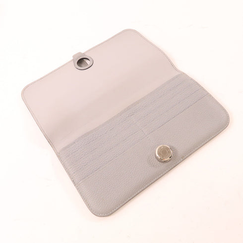 HERMES PHW Dogon MM Wallet Togo Leather Gray Grey