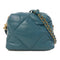 CHANEL Quilted CC GHW Shoulder Bag Lambskin Leather Greenish Blue