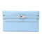 HERMES PHW Kelly Wallet Espom Leather Celeste Light Blue