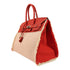 HERMES PHW Birkin 35 Fray Fray Handbag Swift leather/Canvas Framboise/Red