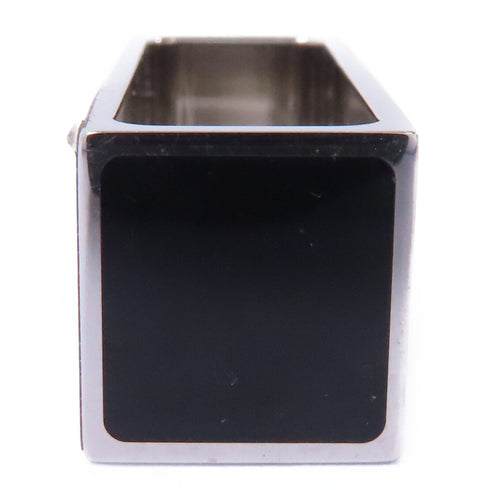 HERMES Scarf Ring Accessories Metal Silver Black