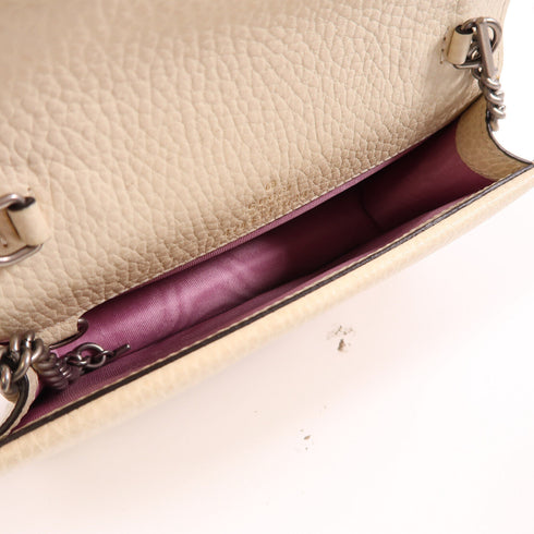 GUCCI GG SHW Dionysus Super Mini Shoulder Bag 476432 Calfskin Leather White