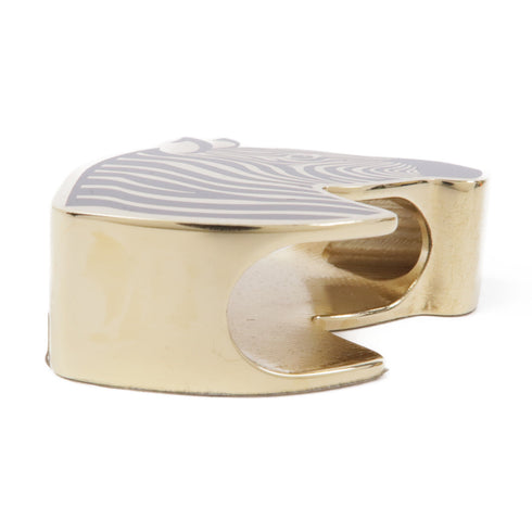 HERMES Zebra Scarf Ring Metal Gold