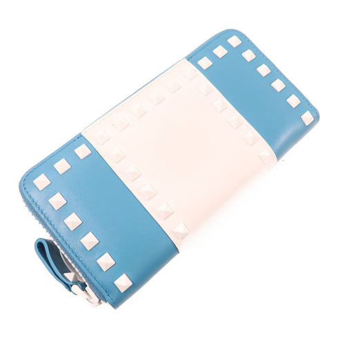 Valentino Long Wallet Leather Blue White PW2P0645YDW