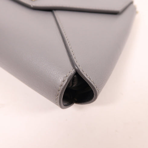 GIVENCHY GHW Chain Shoulder Bag Lambskin Leather Grey