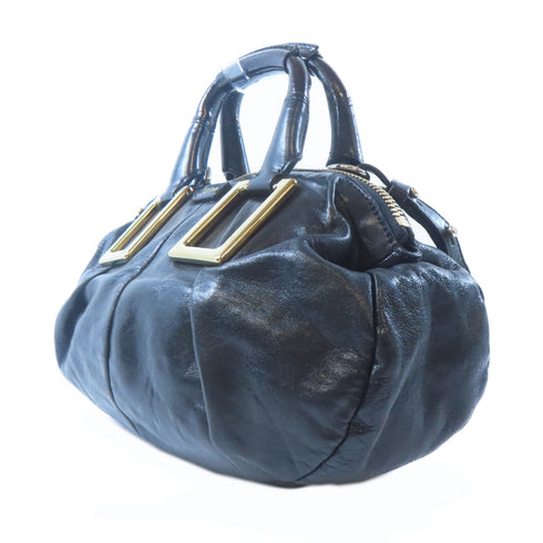 Chloe GHW Shoulder Bag 2 Way Shoulder Handbag 350649-50 Calfskin Leather Black