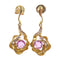 FINE JEWELRY 0.664ct Pink Sapphire 0.08ct Diamond Earrings 18K Yellow Gold