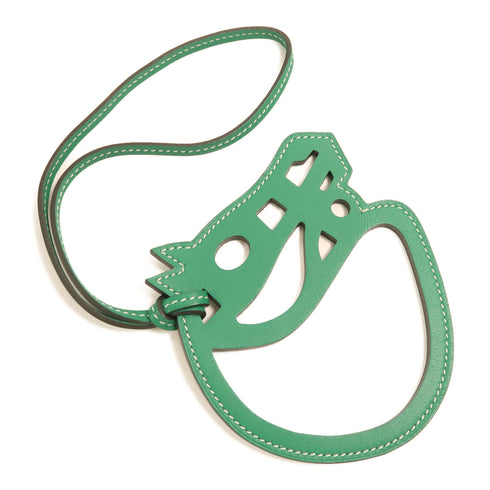 HERMES Paddock Cheval Charm Veau Swift Leather Green