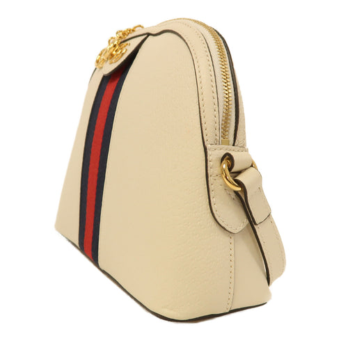 GUCCI GG GHW Ophidia GG Shoulder Bag 499621 Calfskin Leather White