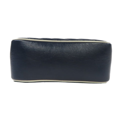 GUCCI GG SHW GG Marmont 2 Way Shoulder Bag Handbag 602270 Calfskin/Bamboo Navy