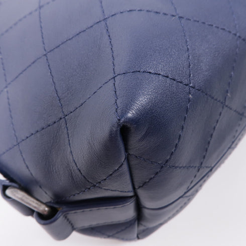 CHANEL CC SHW 2 Way Shoulder Tote Bag A98698 Calfskin Leather Navy