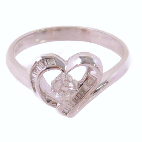 Fine Jewelry 0.10ct Diamond Ring US#6.5 Ring 18K White Gold