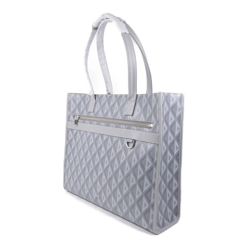 Christian Dior CD SHW Shoulder Tote Bag Coated Canvas Gray Grey