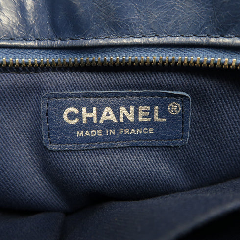 CHANEL Quilted CC SHW Chain Shoulder Bag Calfskin Leather Blue v3