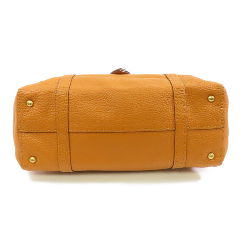 FENDI GHW Selleria Linda Shoulder Bag Handbag 2454-30.28073 Calfskin Light Brown