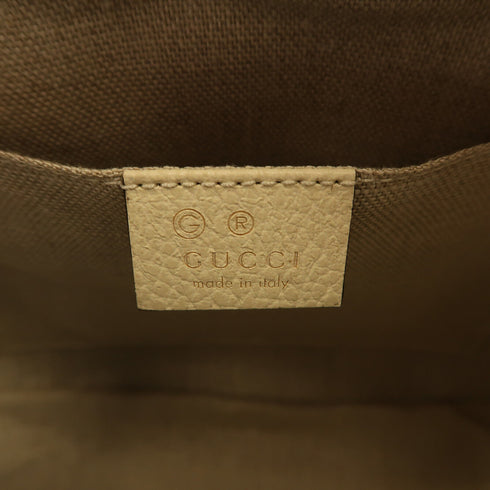 GUCCI GG GHW Shoulder Bag Canvas 449413 White