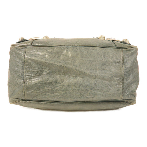 BALENCIAGA SHW Hand Bag Calfskin Leather Green