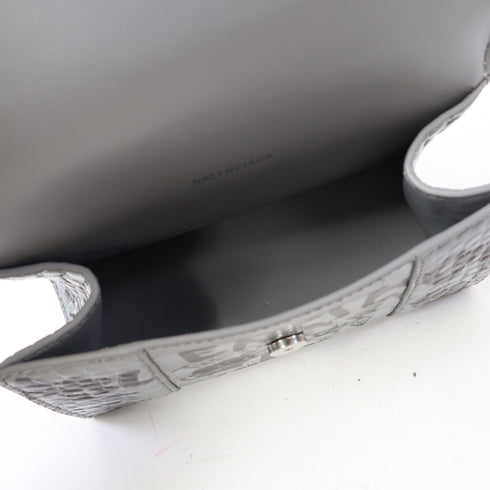 BALENCIAGA SHW 2 Way Shoulder Bag 592833 Calfskin Leather Grey