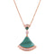 BVLGARI Divas's Dream Necklace PZMW44 18K Rose Gold Diamond Malachite