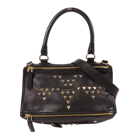 GIVENCHY GHW Pandora 2 Way Shoulder Bag Calfskin Leather Black