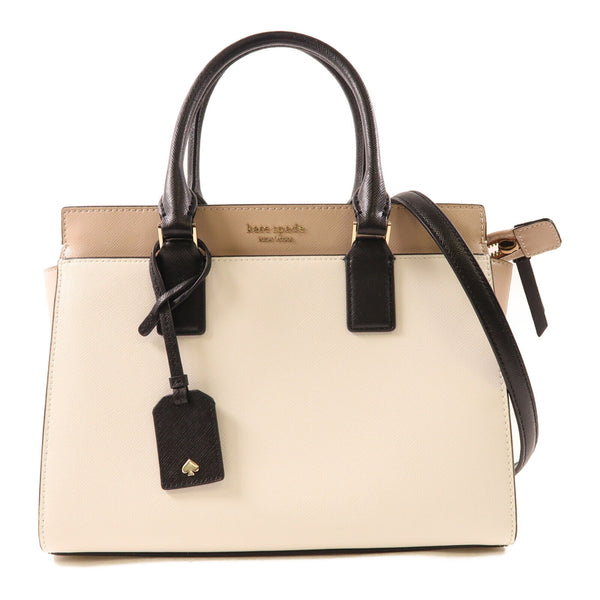 Kate Spade GHW 2 Way Shoulder Bag Handbag Calfskin Leather White Beige