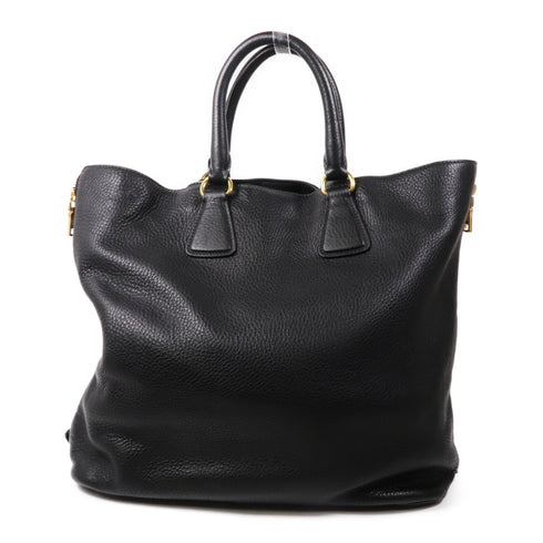 PRADA GHW 2 Way Bag BN2419 Calfskin Leather Black