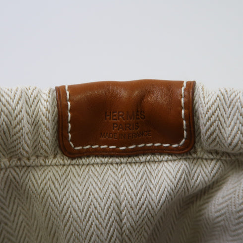 HERMES PHW Inner Bag Clutch Canvas White