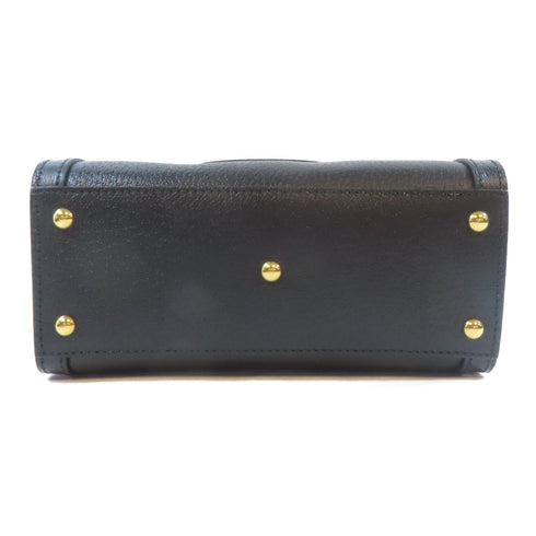 GUCCI GG GHW Diana Mini Tote Bag 2 Way Shoulder Handbag 702732 Calfskin Black