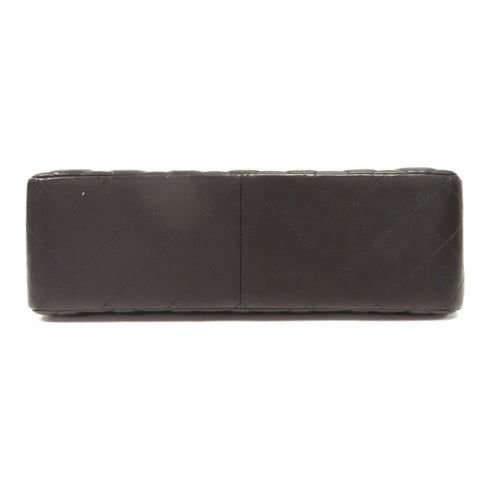 CHANEL Quilted CC SHW Classic Jumbo Chain Shoulder Bag Lambskin Leather Black v1