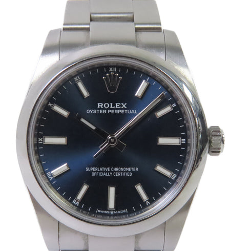 ROLEX Oyster Perepetual Automatic Watch Silver Stainless Steel 124200 Dark-Blue