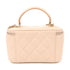 CHANEL CC GHW Vanity Case 2 Way Shoulder Bag Lambskin Leather Beige