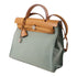 HERMES PHW Herbag PM 2 Way Shoulder Bag Canvas Leather Green Brown