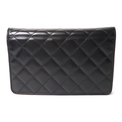 CHANEL Quilted CC SHW Cambon Wallet On Chain Shoulder Bag Calfskin Leather Black