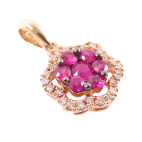 Jewelry Ruby 0.8ct Diamond Pendant Top 18K Rose Gold