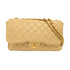 CHANEL Quilted CC GHW Chain Shoulder Bag Calfskin Leather Beige