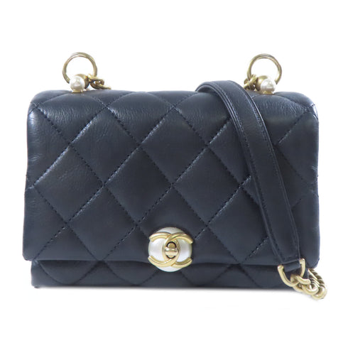 CHANEL CC GHW Chain Shoulder Bag #28781050 Lambskin Leather Black