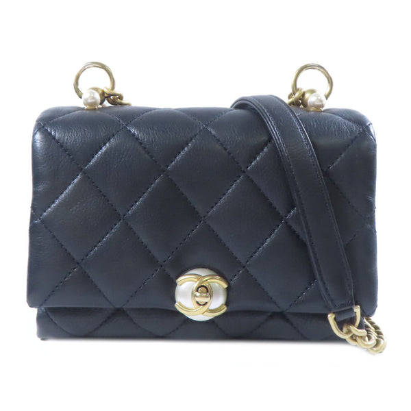 CHANEL CC GHW Chain Shoulder Bag #28781050 Lambskin Leather Black