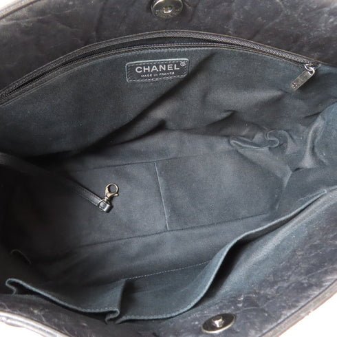 CHANEL Quilted CC SHW Chain Shoulder Bag Calfskin Leather Black v1