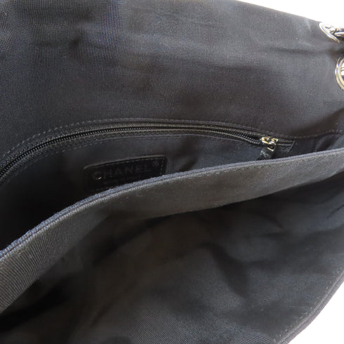 CHANEL CC SHW Chain Shoulder Handbag Canvas Black White