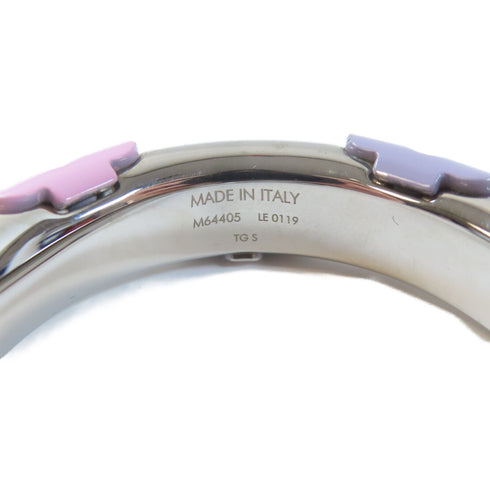 LOUIS VUITTON LV Resin Daily Monogram Bracelet H64405 Metal Silver Pink