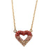 LOUIS VUITTON LV Lv&V Strass Necklace M68160 Brass Pink Red