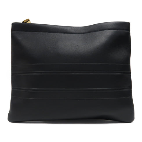Christian Dior CD GHW Clutch Calfskin Leather Black