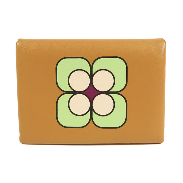 HERMES GHW Calvi Card Case Swift Leather Stamp U 4B Biscuit