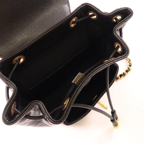 CHANEL CC GHW Backpack Rucksack Calfskin Leather Black