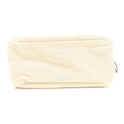 HERMES PHW Fourbi 25 Pouch Clutch Canvas Beige