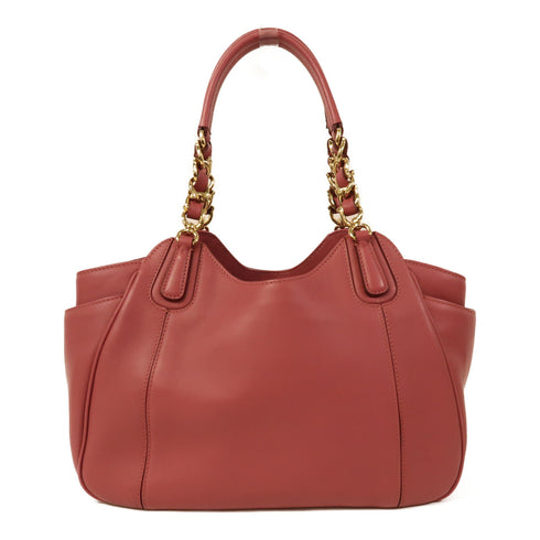 Salvatore Ferragamo GHW Shoulder Bag Calfskin Leather Pink